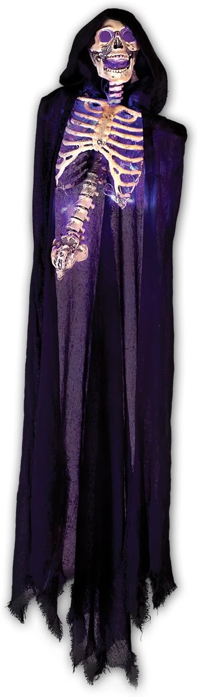 Morbid Enterprises Hanging Glow Reaper, White/Black/Purple, One Size