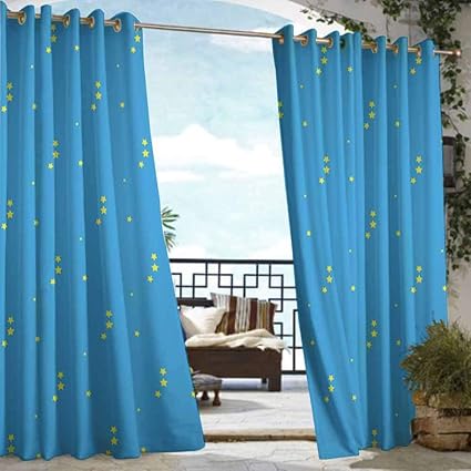 Amazon Com Diliteck Grommet Extra Long Curtains Yellow And Blue