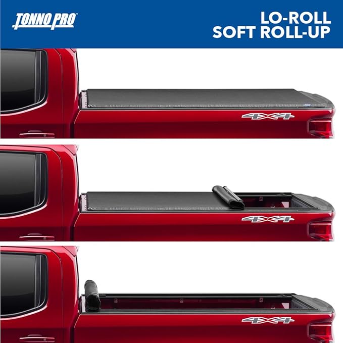 Amazon Com Tonno Pro Lo Roll Soft Roll Up Truck Bed Tonneau Cover Lr 5010 Fits 2007 2021 Toyota Tundra W Utility Track System 5 6 Bed 66 7 Automotive