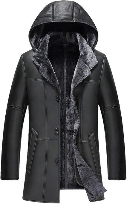 shearling coat mens with hood