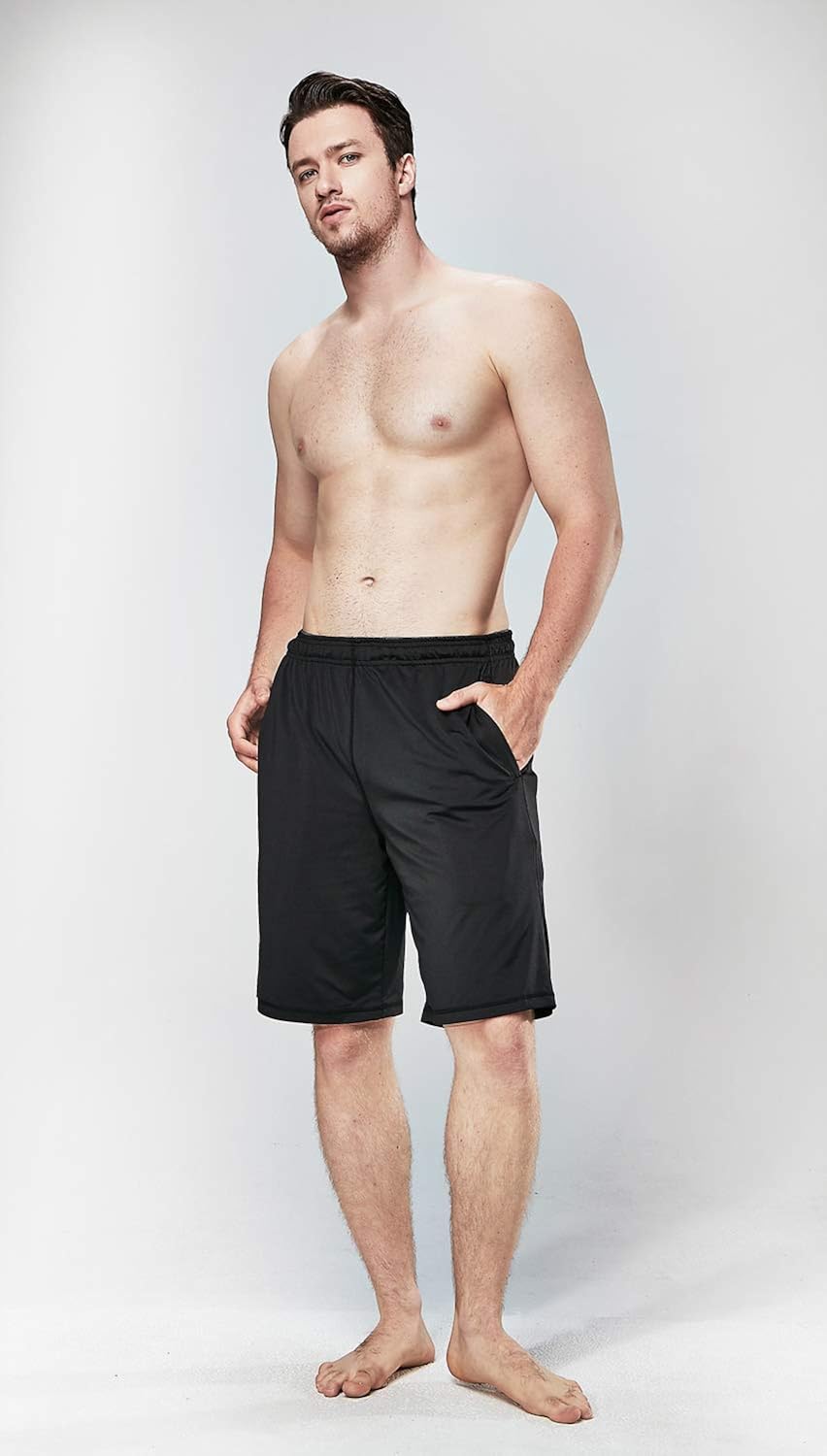 DEVOPS Men's 10-inch Athletic Workout Basketball Shorts with Pockets (Pack of 2): Clothing