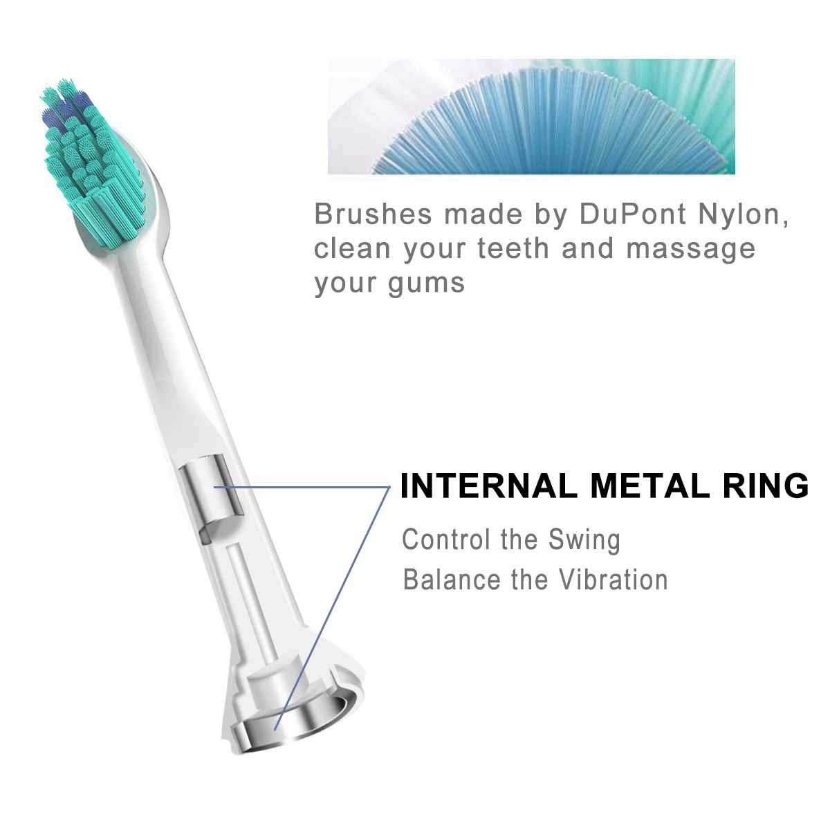 OTISA-Replacement Toothbrush Heads,10 Packs Toothbrush Head Compatible with Philips Sonicare DiamondClean,FlexCare,HealthyWhite,EasyClean,Essence+(Plus),More Toothbrush Heads for Brush Handles