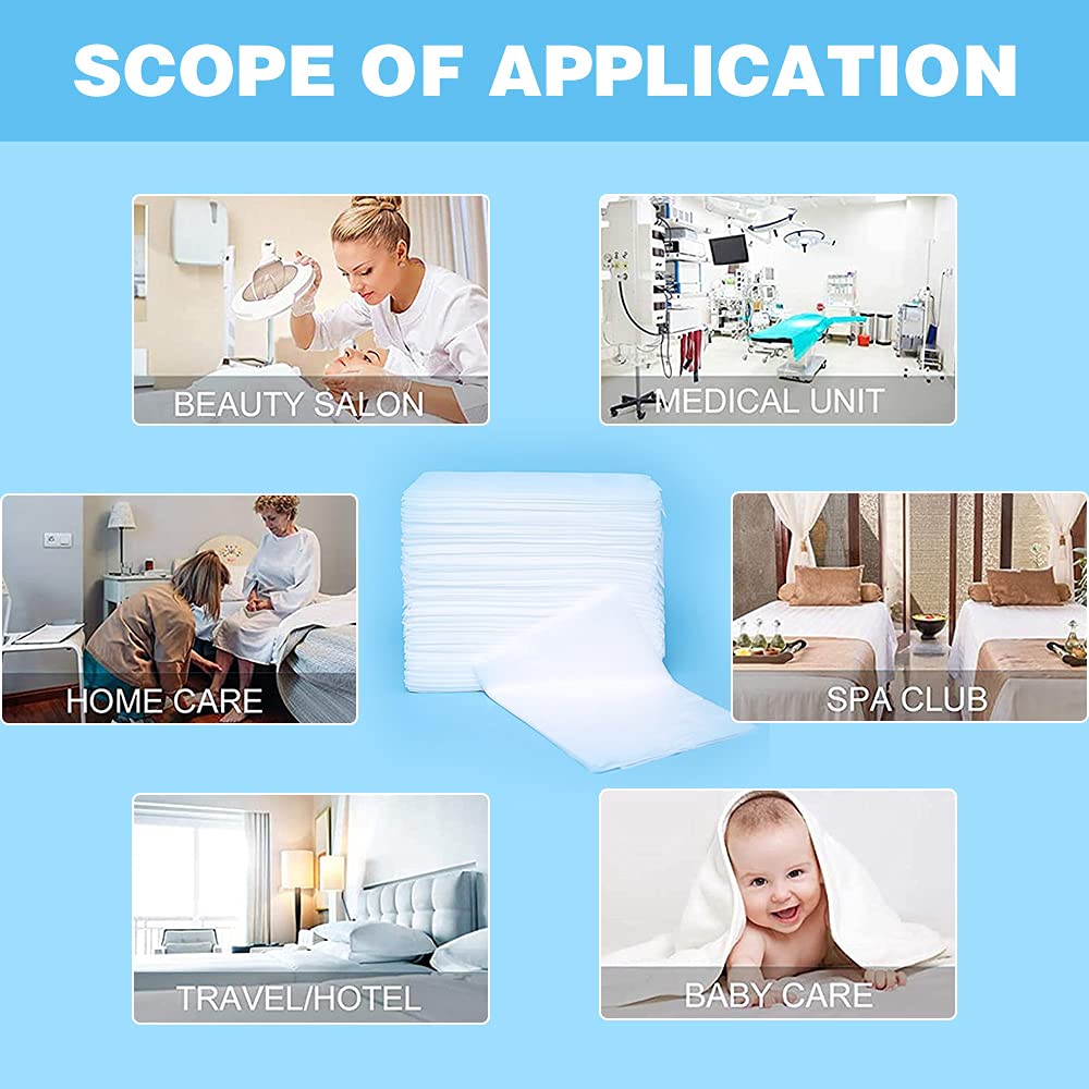 Xiaozhifu Disposable Bed Sheet, 60 PCS Disposable Massage Table Sheets, Large Spa Bed Cover Breathable Non Woven Fabric, 31" X 71" White : Beauty