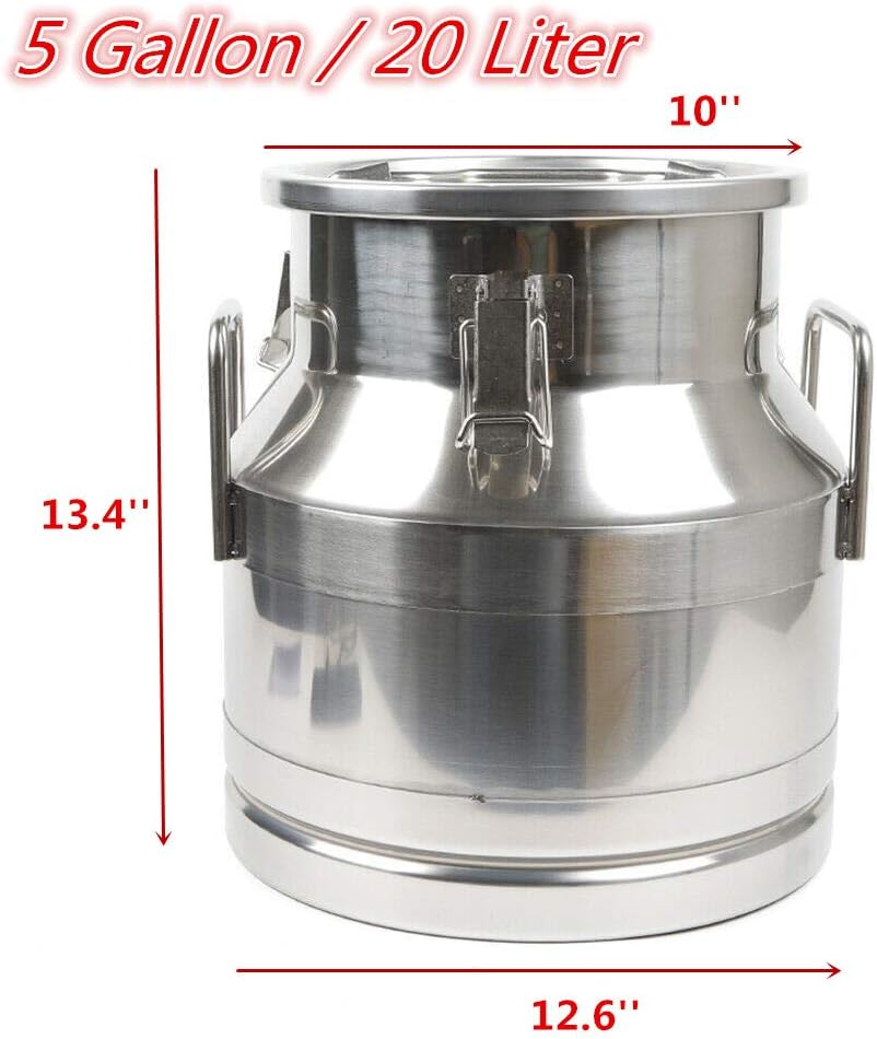 HYYKJ Milk Can Food Grade Stainless Steel Milk Can Tote Jug