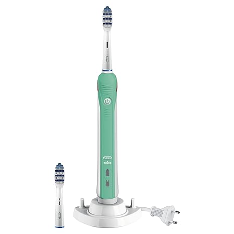 Oral-B TriZone 3000 Elektrische Zahnbürste, mit Timer und zwei TriZone Aufsteckbürsten, weiß/türkis