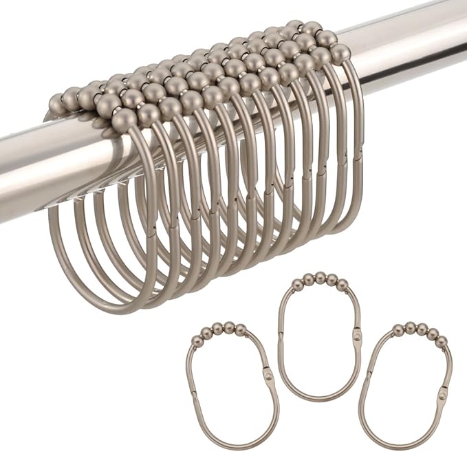 amazer Shower Curtain Rings, rustproof Stainless Steel Wide Shower