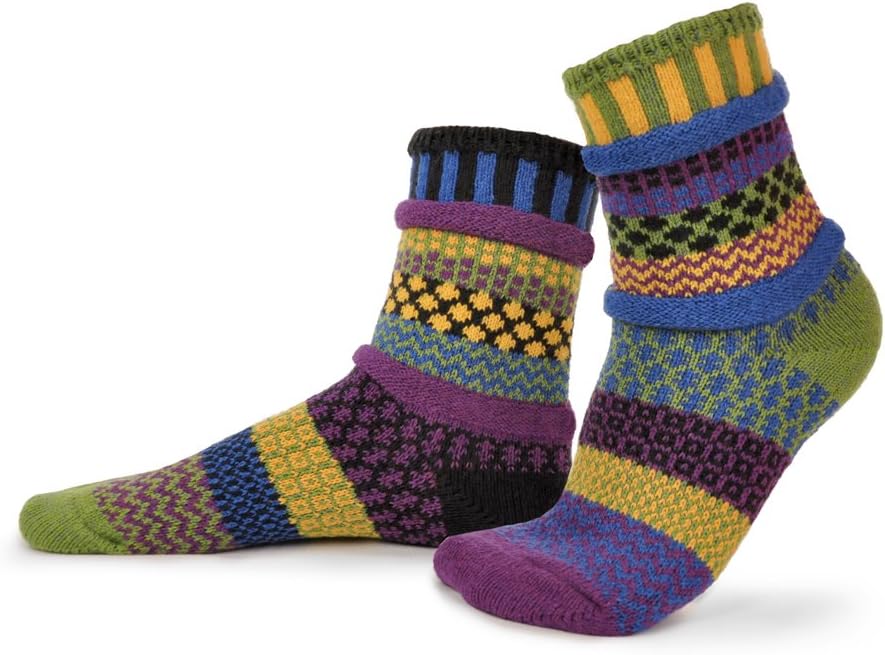 Mismatched Crew Socks; Made in USA; October Morning Small