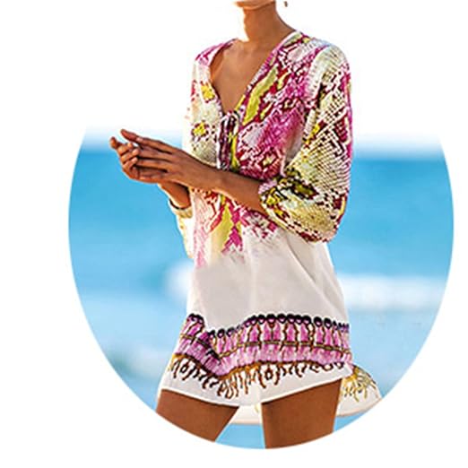 2018 Beach Tunic Beach Cover Up Print Snake Robe De Plage
