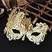 FaceWood Masquerade Mask for Women Ultralight Gorgeous Gold & Silver Shiny Metal Rhinestone Mask. (Queen Gold)
