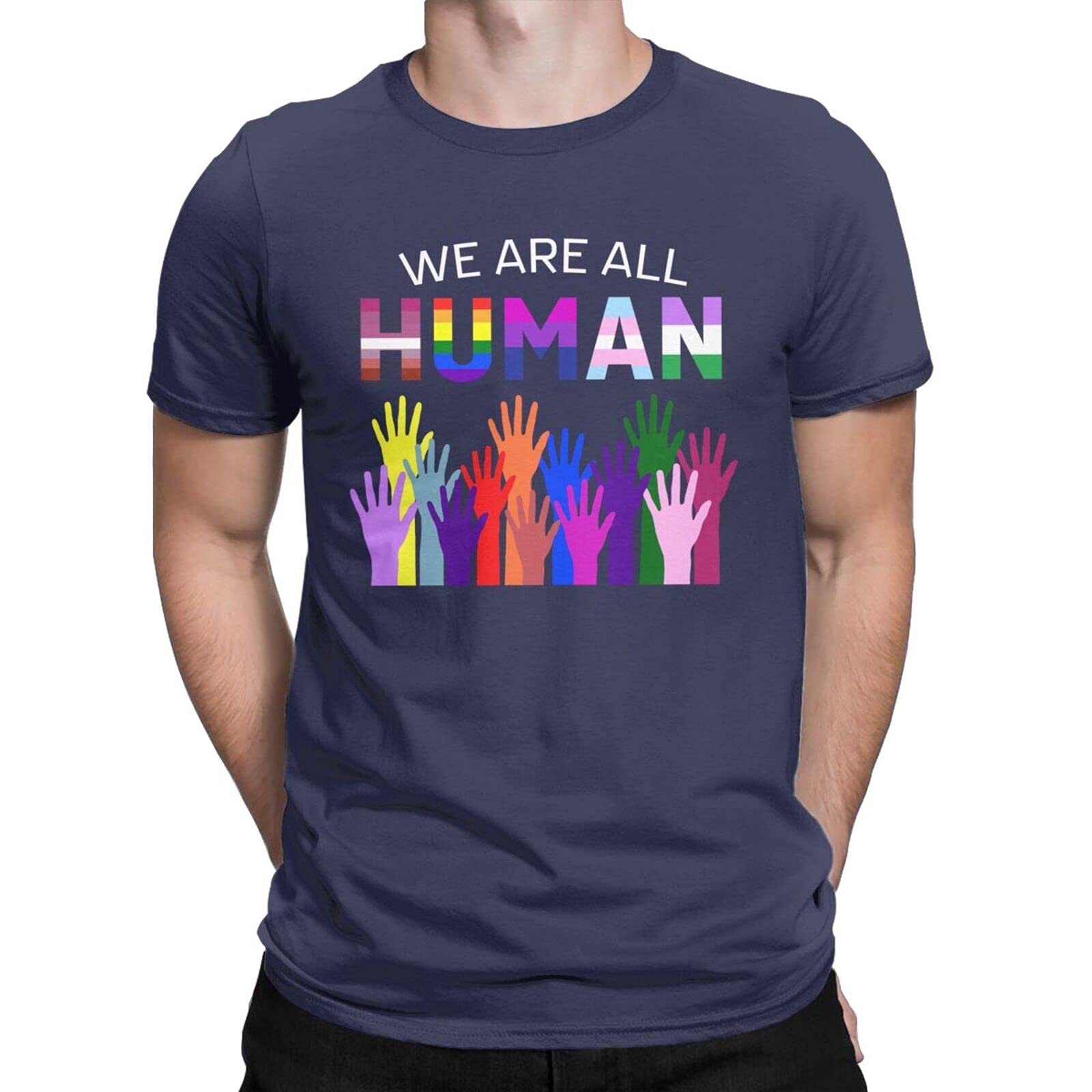 LGBT Gay Rights Pride Ally Gift Funny T-Shirt We are All Human Tops Tees for Men