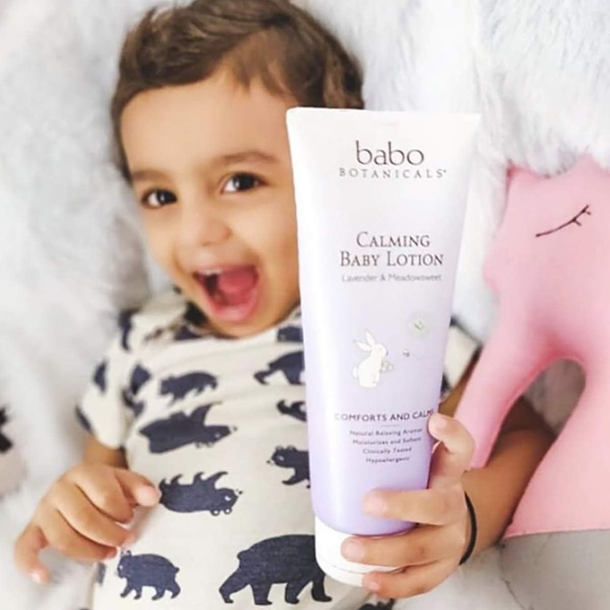 Babo Botanicals Calming Lotion with French Lavender and Organic Meadowsweet, Non-Greasy, Hypoallergenic, Vegan, for Babies, Kids or Sensitive Skin - 8 oz. : Body Lotions : Beauty