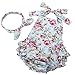 Fubin Baby Girl's Floral Print Ruffles Romper Summer Clothes With Headband,Mint,13-24 months