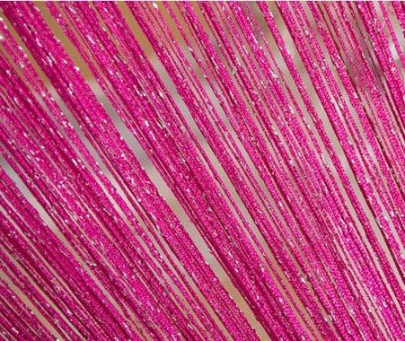 Senswalan 100cmX200cm Decorative Door String Curtain Wall Panel Fringe Window Room Divider Blind Divider Tassel Screen (Rose red)