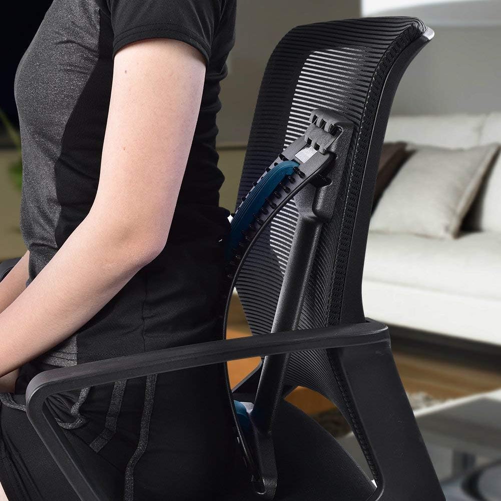 SUNANTH Back Stretcher, Lumbar Stretching Device with 3Adjustable Settings for Upper and Lower Back Pain Relief, Spinal Pain Relieve,Herniated Disc, Spinal Stenosis(Black&Blue): Health & Personal Care