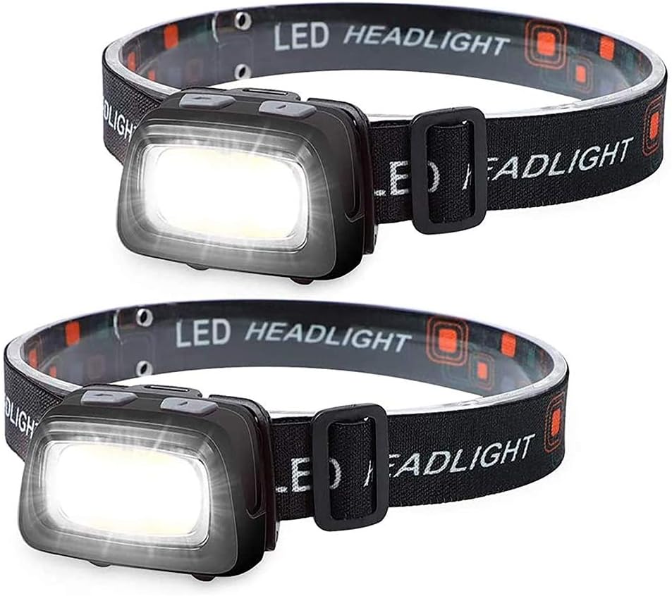 Headlamp Flashlight LED Headlamp Battery Operated Head Lamp with White/Red/Green Light 6 Modes Headlamps Adjustable Strap Perfect Head Light for Camping Hiking Running & More - - 