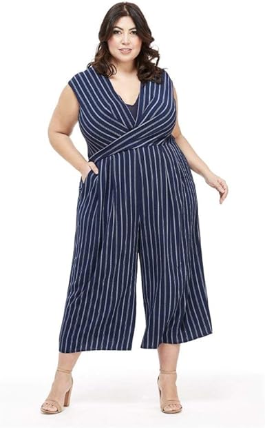 navy pinstripe jumpsuit