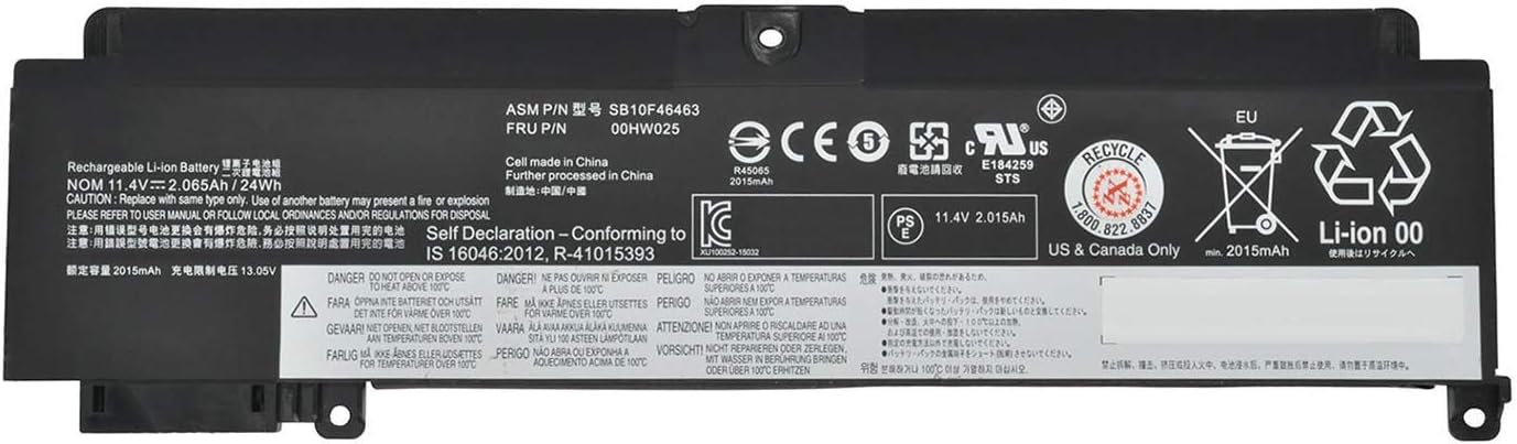 01AV406 SB10J79003 00HW038 00HW025 00HW024 01AV462 01AV405 01AV407 01AV408 L16M3P73 SB10K97605 SB10J79002 Laptop Battery Replacement for Lenovo ThinkPad T460S T470S Series Notebook (11.4V 24Wh)