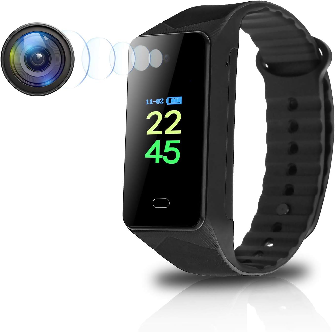 Amazon Co Jp 超小型カメラ 最新版 スマートウォッチ型カメラ Hd1080p 隠しカメラ 盗撮 スパイカメラ 着用可能スマート ブレスレット型ビデオカメラ 長時間録画 腕時計 録音 録画 日時記録 商談 会議 講義防犯証拠撮影 日本語取扱 カメラ