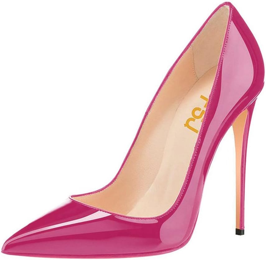 Women Fashion Pointed Toe Pumps High Heel Stiletto Sexy Slip On Dress Shoes Size 11 Hot Pink