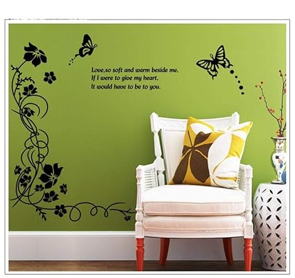 Wandtattoos & Wandbilder，Entfernbarer Wandaufkleber Schwarz