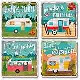 Highland Graphics 4 Pc Set of Square Stone Coasters