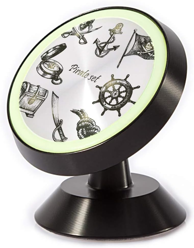 Tinmun Magnetic Phone Car Mount, Pirates Sword Sketch Flag Skull Universal Car Phone Holder for Dashboard