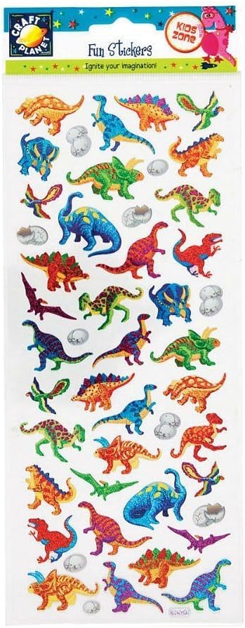 Craft Planet Fun Stickers, Dinosaurs, Stickers for Young Crafters Collection Posters, Card Making, Scrapbooking