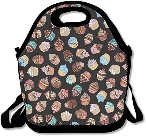 Home Sweet Home Cupcakes Ziplock Lunch Tote Bag Portable Handbag Lunch Box Waterproof Insulated Food Container For Boys&amp;Girls School Picnic Office Travel Outdoor