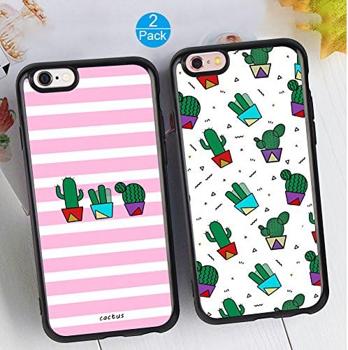 iPhone 6/6S Plus Couple Case Unique Fashion Cactus Matching Couple Phone Cases Ultra-Slim Soft TPU Bumper Protective Case for iPhone 6/6S Plus