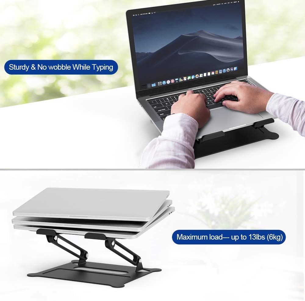Besign LS05 Aluminum Laptop Stand, Ergonomic Adjustable Notebook Stand, Riser Holder Computer Stand Compatible with Air, Pro, Dell, HP, Lenovo More 10-15.6" Laptops