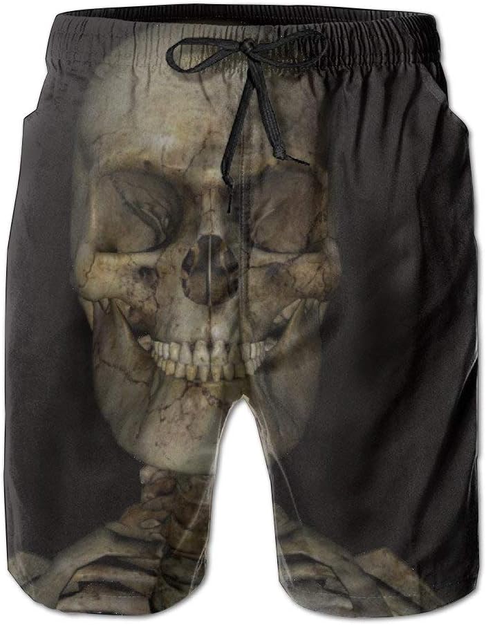 Mens Skeleton Skull Board Shorts Swim 