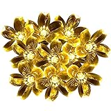 Dephen Solar String Lights 22ft 50 Led Blossom Flower Fairy Light Solar-powered Landscape for Outdoor Garden Patio Lawn Christmas Wedding Party Bedroom Home Decoration (Warm White)