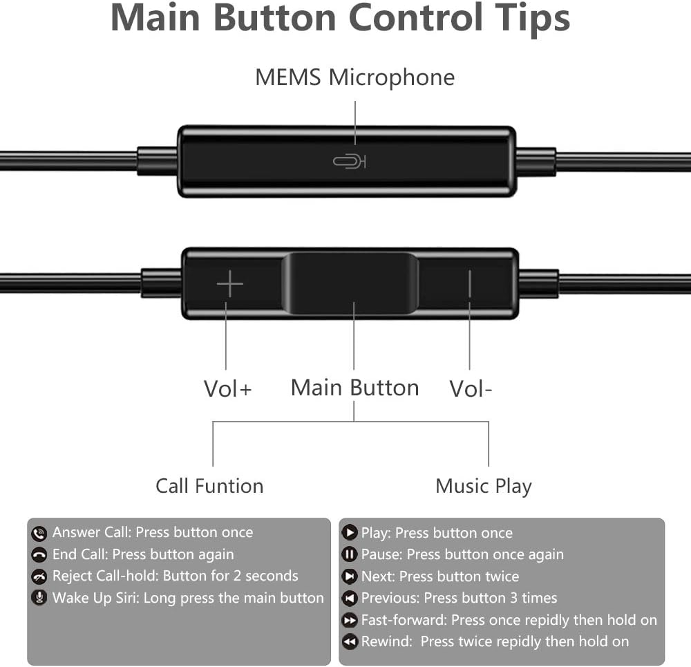Mangotek Lightning Headphones for Apple Earbuds Wired iPhone Headphones with Microphone MFi Earphones Ear Buds Earphone Earpods Connector for iPhone 12/12 Pro/12 Mini/SE/11 Pro Max/10/X/XS/XR/7/8 Plus: Home Audio & Theater