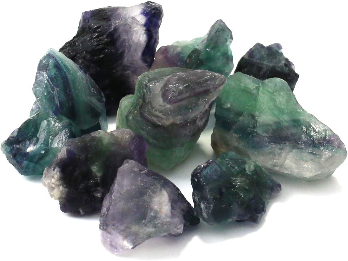 Nvzi Rainbow Fluorite Crystals, Chrysocolla Crystal, Tumbling Rough Rocks, Calcite Crystal, Raw Crystals and Healing Stones, Indoor Fountain Stones & Sea Glass, Reiki Crytsal Healing: Furniture & Decor