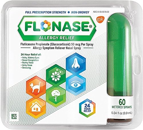 Flonase Allergy Relief Nasal Spray 60 Metered Sprays (Pack of 5)