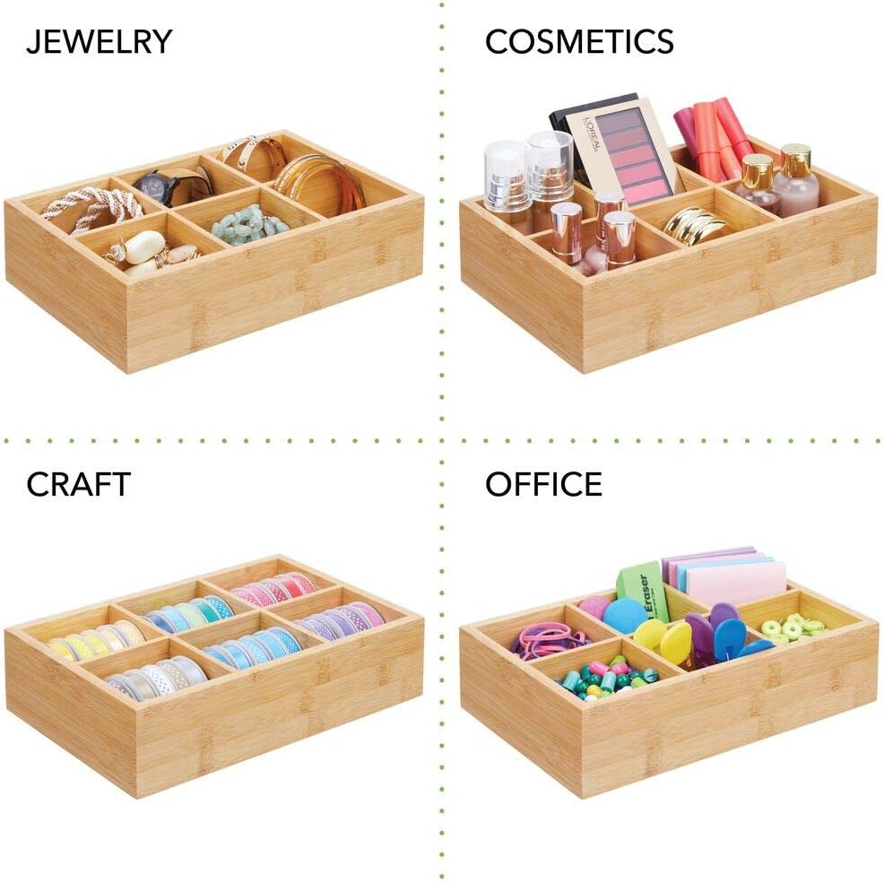 mDesign Kitchen Organiser, Storage Container with 6 Compartments for Holding Sugar Salt, Tea Bags and Other Small Items - Image 5