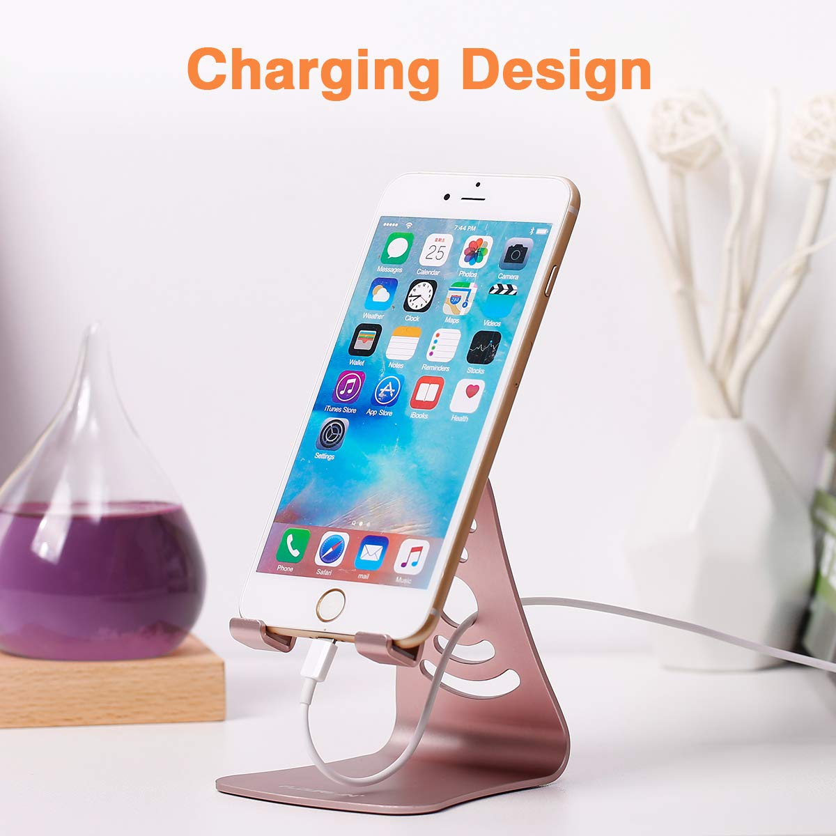 FLOUREON Handy Ständer Smartphone Halterung Handyhalter Tablet Stand für iPhone iPad Samsung Huawei Kindle und alle andere Tableten Handys Rosa Gold