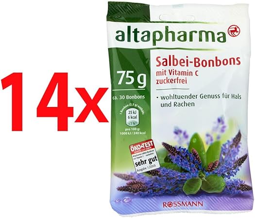 Altapharma Salbei Bonbons Mit Vitamin C Zuckerfrei Salbei Bonbons 75 G Ca 30 Bonbons 14er Pack Amazon De Drogerie Korperpflege