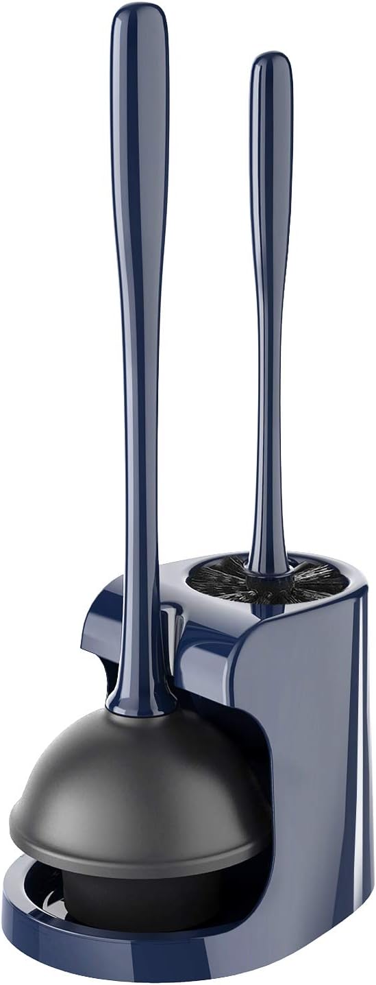MR.SIGA Toilet Plunger and Bowl Brush Combo for Bathroom Cleaning, Navy, 1 Set: Home & Kitchen