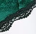 Women's Vintage 2 Pieces Velvet Bra & High Waist Lace Panties Lingerie Set (US 8-10/Tag Size L, Green)