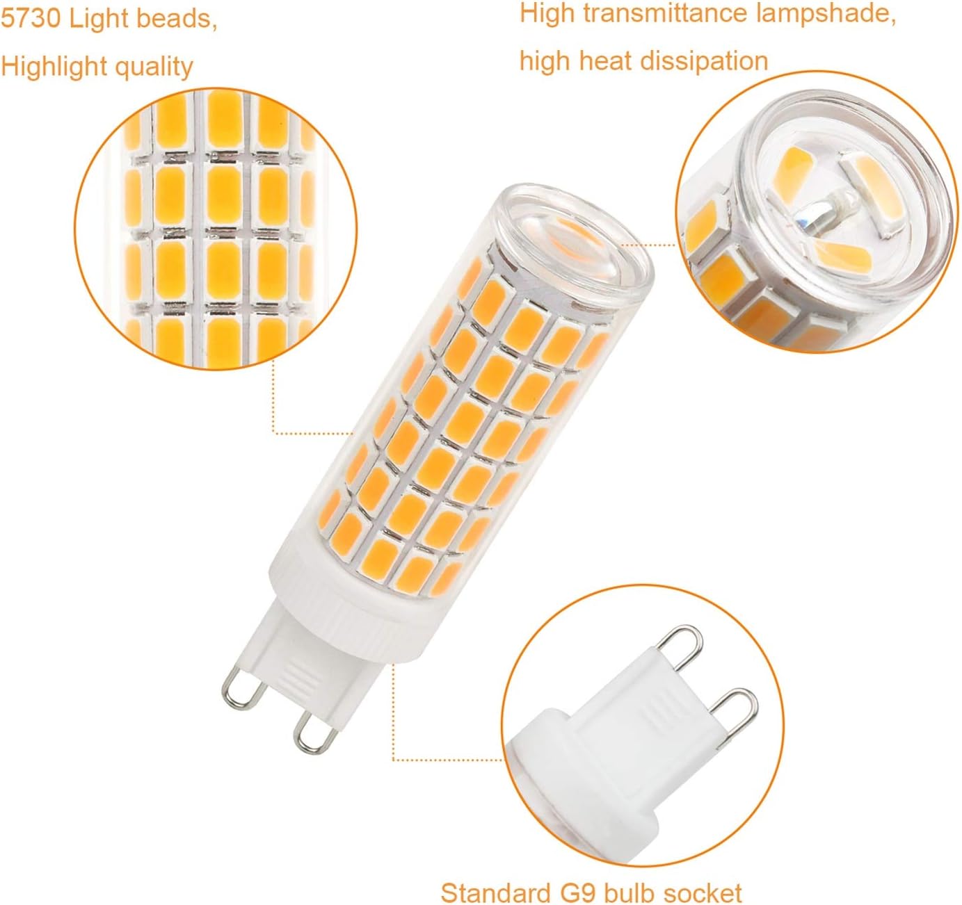 Paquet de 6 ampoules à LED G9 7W Ampoule à économie dénergie à ampoule