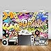 Mocsicka 90s Party Backdrop Hip Pop Graffiti 90s Photography Background 7x5ft Vinyl 90s Birthday Party Banner Backdrops