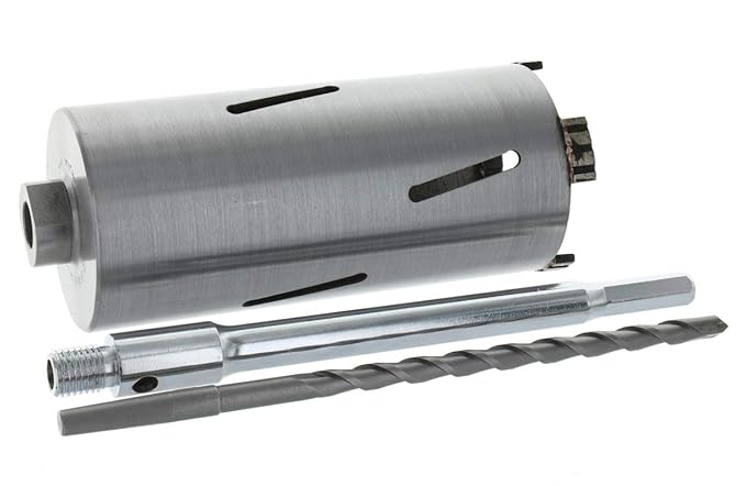 Diamant Bohrkrone Sechskant lang (200mm) Aufnahme und Zentrierbohrer Nutzlänge 180 mm Ø 92 mm Betonbohrkrone Kernbohrer