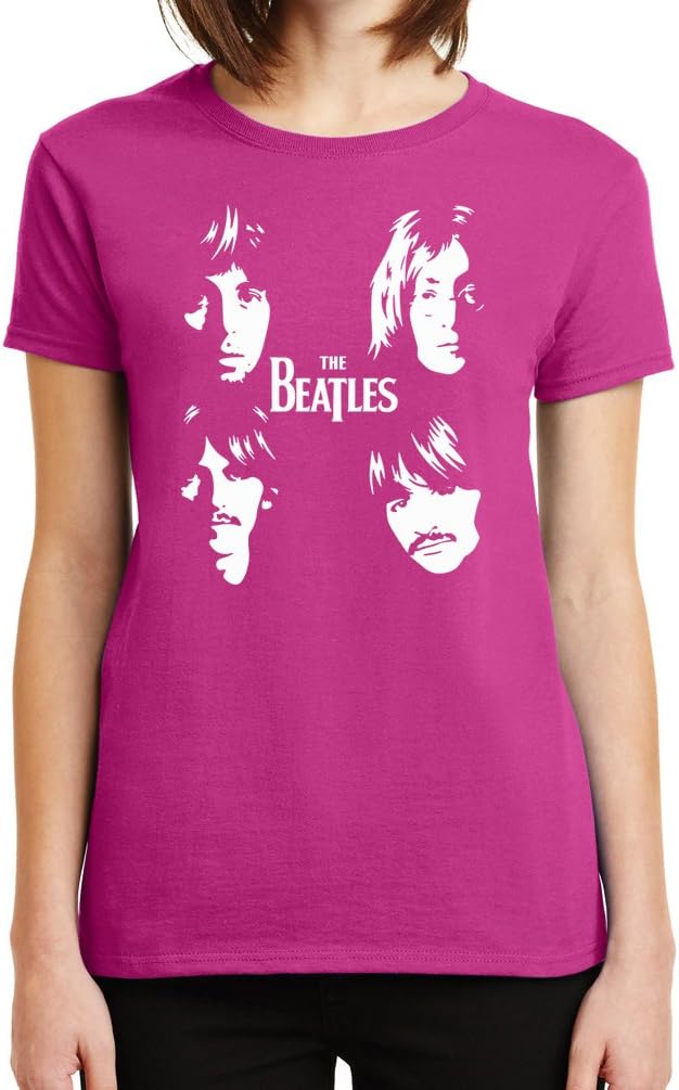 Blueberri Apparel Womens The Beatles Band Faces Graphic Tee