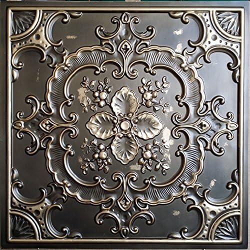 Tin Ceiling Tiles faux painted 3D Emboss Coffee Wall Decor panels PL19 10pcs/lot