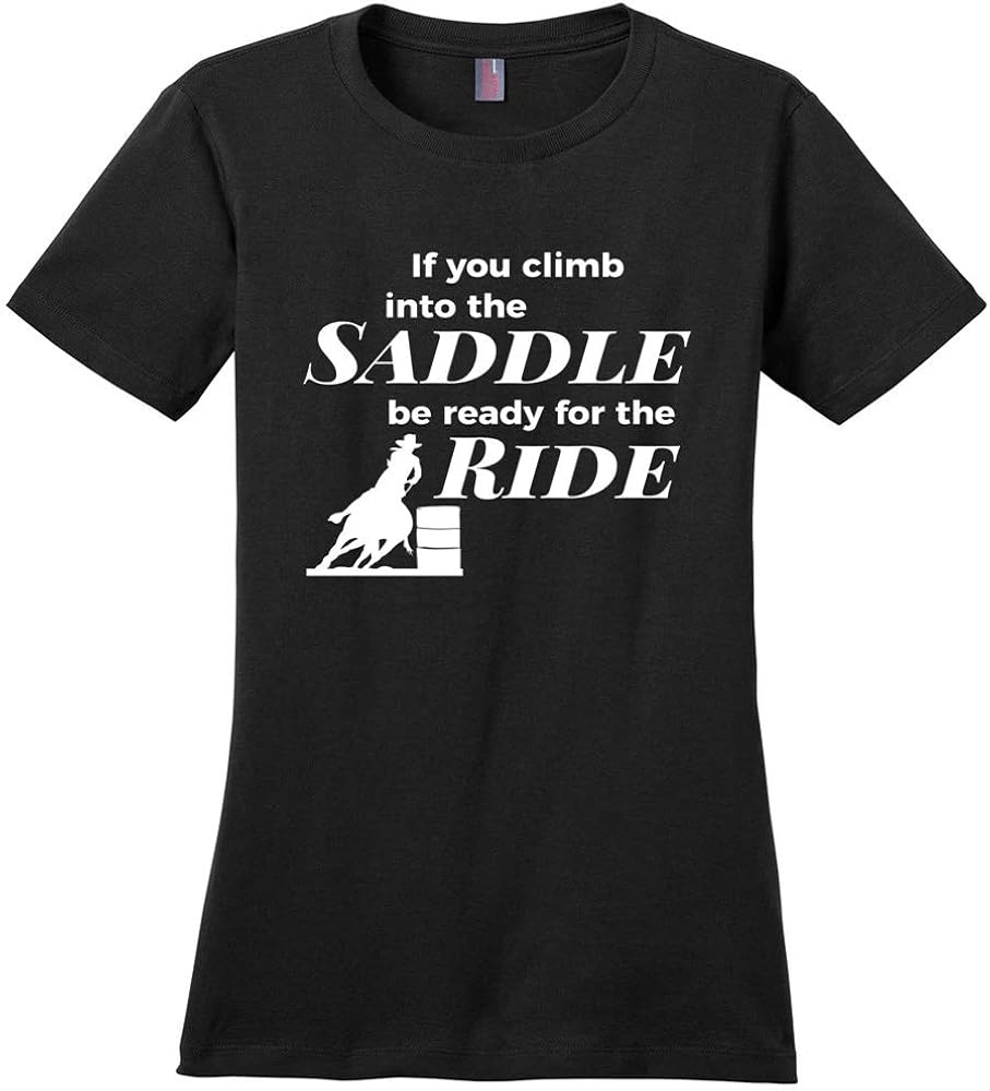 Ready for The Ride Barrel Racing Rodeo Horse T-Shirt for Women