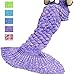 Awkli Mermaid Tail Blanket Crochet Super Soft Comfortable Suitable for All Seasons Sofa Blankets,Gift for Mother Day, Halloween, Thanks Giving Day, Valentine's (Purple)