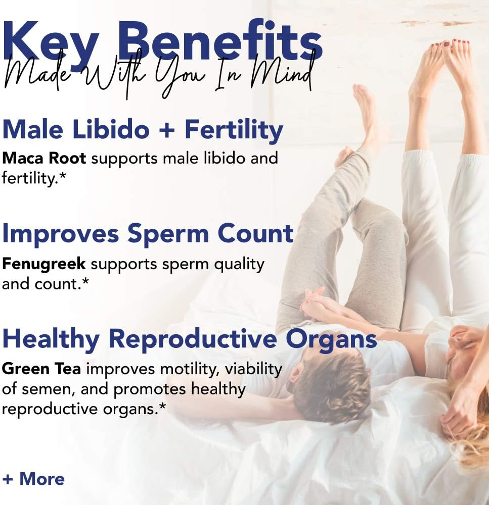 Blue Stork Male Fertility Tea: Mint Tea for Male Reproductive Health, 100% Organic, Fertility Tea for Men, Green Tea, Turmeric, 30 Cups: Health & Personal Care