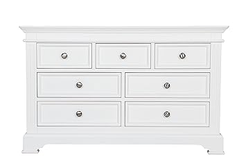 Dorchester Painted 7 Drawer Chest Drawers Brilliant White