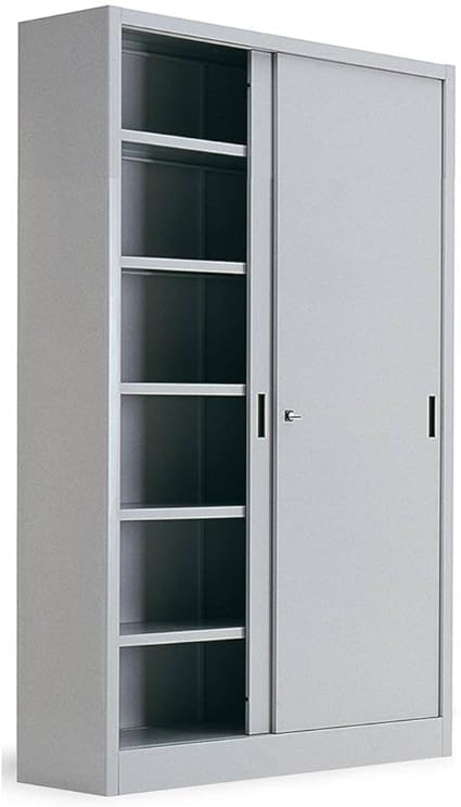 Armoire Pour Archives En Metal 1 Compartiment Et 2 Portes Coulissantes Mis 1800 L X 450 P X 2500 H Mm Serrure A Cylindre Avec Cle Amazon Fr Fournitures De Bureau